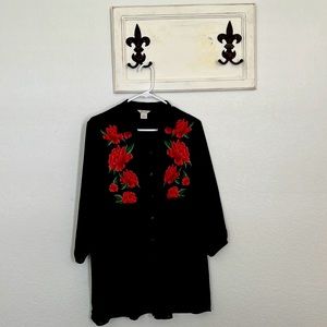 Women’s Ariat Sheer Black Button Up Collared Blouse